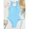 Dameszwemkleding Zomer Sexy eendelig badpak Gesloten Dames Effen kleur Zwemkleding Push-up body Dameszwemkleding Badpak Strandzwembadzwemmer T240328