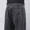 Kstun Loose Fit Pants Jeans för män breda benbyxor grå baggy jeans herrkläder denim byxor casual streetwear koran stil t4ut#