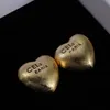 Fashionable Designer Metal Love Heart Ear Stud Earring INS Style Brand Gold Silver Earring Aretes Orecchini for Women Jewelry Gift