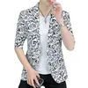 hoo 2024 Nouveau beau blazer imprimé à manches mi-longues pour hommes t6eA #