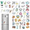 Window Stickers Colorful Sticker 50Pcs Cartoon Kitchen Utensil And Appliance For Refrigerator Wall Diary Decor Home Supplies