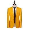2pcs ternos de casamento amarelo para homens blazer clássico elegante Social Busin Blazer + calças ternos conjuntos de festa formal dos homens jaquetas Dr S1aY #