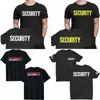 Säkerhet t-shirt frt baktryckning mens tee personal evenemang enhetliga manliga arbeten kläder omslag kort ärm blusar grafisk tee topp t53p#