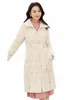 Sentubila Kış Ceket Kadınlar İçin Ceket 2023 Orta Uzunlukta Down Down Paltalar Fi Drawstring Bel Sıcak Basit Puffer Ceketler W34Y49492 X2YG#