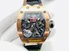 2024 KVF Discovery Magazine 7750 Automatic Mechanical timing Orange rubber strap with carbon fiber case