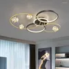 Taklampor modern enkel svart guld rund led ljuskrona minimalistisk dekor vardagsrum lampbelysning dekoration nordiskt sovrum ljus