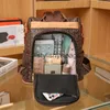 Backpack Style Shoulder Bags Fashion Designer Womens Backpack Vintage Print PU Leather Casual Anti theft Travel Girl 2023 New Backpacks H240328