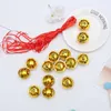 Party Supplies 21Pcs Bells With Ribbon Christmas Craft Bulk Xmas Tree Hanging Ornament Festival Jewelry Making Golden 4cm
