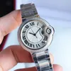 Lüks Saat Tasarımcısı İzler Yüksek Miktar Klasik Pembe Yuvarlak Roman Eller Mekanik Saat Kadınlar Paslanmaz Çelik Safir Su Geçirmez Sus Gözden Moda İzle