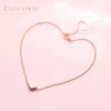 Enkelbanden Colosiwei Zilveren Hart Enkelbanden 925 Sterling Zilver Rose Goud Minimalistische Zomer Mode Voet Sieraden ArmbandL2403