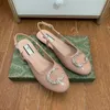 Sandalias de zapatos de ballet tobogán de diseño de lujo