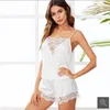 Mulheres sleepwear verão mulheres sexy sólido elegante homewear pijama conjunto cinta sem mangas fora do ombro lingerie cintura elástica shorts terno