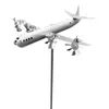 Garden Decorations Super Fortress Aircraft Windmill 3D Airplane Sculpture Iron Metal Spinner For Yard Cool Decoration