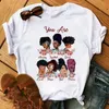 Maycaur Women Beautiful African White Funny Print T Shirt Girl Black Queen Harajuku Ulzzang Kawaii 90 -talet Korta ärmkläder 19ES#