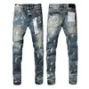 Jeans Violet Nouvelle Haute Qualité Hommes Jeans Designer De Mode En Détresse Ripped Denim Cargo Pour Hommes High Street Fashion Jeans 124