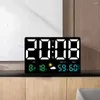 Orologi da parete Grande orologio digitale Temperatura Umidità Visualizzazione della data Allarme colore meteo per tavolo da camera da letto
