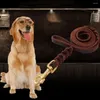Dog Collars Leather Braided Leash Long Brown Durable Traction Rope Walking Training Leads For German Shepherd Golden Retriever