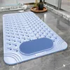 Tapis de bain Tapis de baignoire Douche en caoutchouc antidérapante avec trous de drainage Ventouses Massage rapide des pieds Bleu