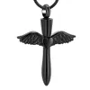 IJD12240 Fyllningssats Instruktioner Graverable Blank Wing Heart Cross Cremation Pendant Necklace For Women Present267R