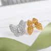 Cluster Rings Fashion Top Quality Full Diamond Colored Crystal Butterfly Silver Ring Women Fine Jewelry Couples Trend