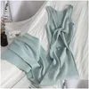 Basic Casual Dresses Oceanlove Korean Knitted Robe Femme Summer V Neck Sleeveless Kink Hollow Out Y Slim Bodycon Dress Split Fork Long Otmya