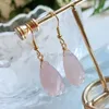 Elegant naturlig kristallörhänge för kvinnor som lyser långt tofs vatten droppe sten charm lapis rosa kvarts lila kristallörhänge storlek 13x25mm
