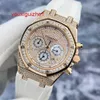 AP Sports Montre-bracelet Royal Oak Series 26022OR Full Sky Star avec diamant en or rose 18 carats Montre mécanique automatique pour homme Fonction de synchronisation