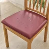 Chair Covers PU Dining Seat Cover Waterproof Leather Removable Washable Slipcovers Protector Rear