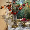 Vazen Luxe Woondecoratie Tafelblad Kristal Met Messing Koper Vogelstandbeeld Pot Bloemenvaas Voor Decor