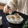 Tasses soucoupes 2 pièce/ensemble 20ml, tasse à thé orchidée papillon Pure peinte à la main, gourde créative unique en céramique, petit maître de maison