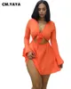 CMYAYA S-2XL Spring Mini Dress Women Full Sleeve Bodycon Night Club Party Street Beach-jurken Vestidos 240323