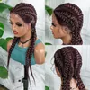 Synthetische pruiken 28 inch Kanten Voorhaar Pruik Zwart Lang Voor Afrikaanse vrouw Afro Frontaal Cornrow Twist Boksen Gevlochten Drop Delivery Prod Dhsjn