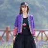 Vêtements ethniques 2024 Chinois Vintage Gracieux Hanfu Tops Style National Exquise Broderie Femmes Blouse Coton Lin Voyage Cardigan