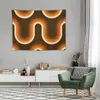 Tapestries 70s Pattern Orange And Brown Waves Tapestry Bedroom Room Decor Cute