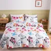 Sängkläder sätter tredelar uppsättning växtblommor och fjärils täcke kudde önskar aktiv tryckt europeiska amerikanska sängförsörjningar