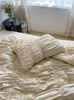 Set di biancheria da letto Fashion coreano semplice copertina design a mano pieghevole pieghevole in cotone puro set da quattro pezzi Set Princess Home Textiles