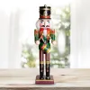 Miniaturen 2 Stück/3 Stück 30 cm hölzerne Nussknacker-Marionettenfigur, handbemalt, Nussknacker-Soldat, Modellpuppe, Weihnachtsschmuck, Heimdekoration