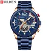 Curren Karien 8395 Business Steel Band kwartalna kalendarz sześć pin multi funkcjonalny glow męski zegarek męski