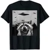 främmande ufo rolig katt hund racco t-shirt söt djurtryck grafiska tee toppar härliga främmande män kläder pappa make bror gåvor o6my#