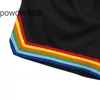 Rhude American High Street Fabric dragkedja Pocket Shorts Mens Rainbow Ribbon Drawstring Sports Casual Pants