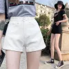 Shorts Femmes Denim Shorts Femmes Taille Haute Noir Eté Blanc Lâche A-Line Ropa Mujer S6bU #