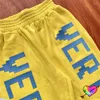 Herenbroek Vertabrae Dubbel Logo Heren Dames 3D Bladerdeegprint Geel Hoge kwaliteit zakbroek Jogger joggingbroek