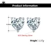 Boucles d'oreilles ORSA JEWELS Real D Clarity Moissanite pour femmes 0,5ct coeur coupé ensemble en argent Sterling 925 massif SME14