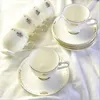 Cups Saucers Ceramic Coffee Cup Gift Afternoon Tea Set European Classic Gold Border Bone Porcelain Plate