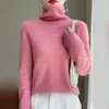 Kvinnors tröjor Ulltröja Kvinnor klipper ut Jacquard Knit Simple Turtle Neck Top för Chunky Turtleneck Woman S Pullover