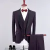 3 pièces costumes Fi nouveaux hommes Casual Boutique Busin costume / mâle couleur correspondant col Blazer veste manteau pantalon gilet ensemble g89R #
