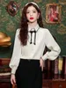 Женские блузки в китайском стиле, шифоновая блузка с длинными рукавами, весенняя одежда, дизайн 2024, нишевый блузас, шикарный топ для женщин
