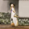 Skulpturer Halloween Witch Decoration harts hantverk, häxhatt, katt, spöke, kråka och pumpa dekorfigurer för semester- och festprydnader