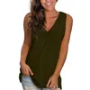 Tanques de mujer Camisetas sin mangas para mujer Camisetas con cuello en V sueltas 2024 Ropa de moda casual de verano Camisolas Ropa de playa