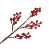 Decorative Flowers 4 Fork Artificial Berries Branch Bouquet Red Holly 50cm Berry Gold And Silver Fruit Flower